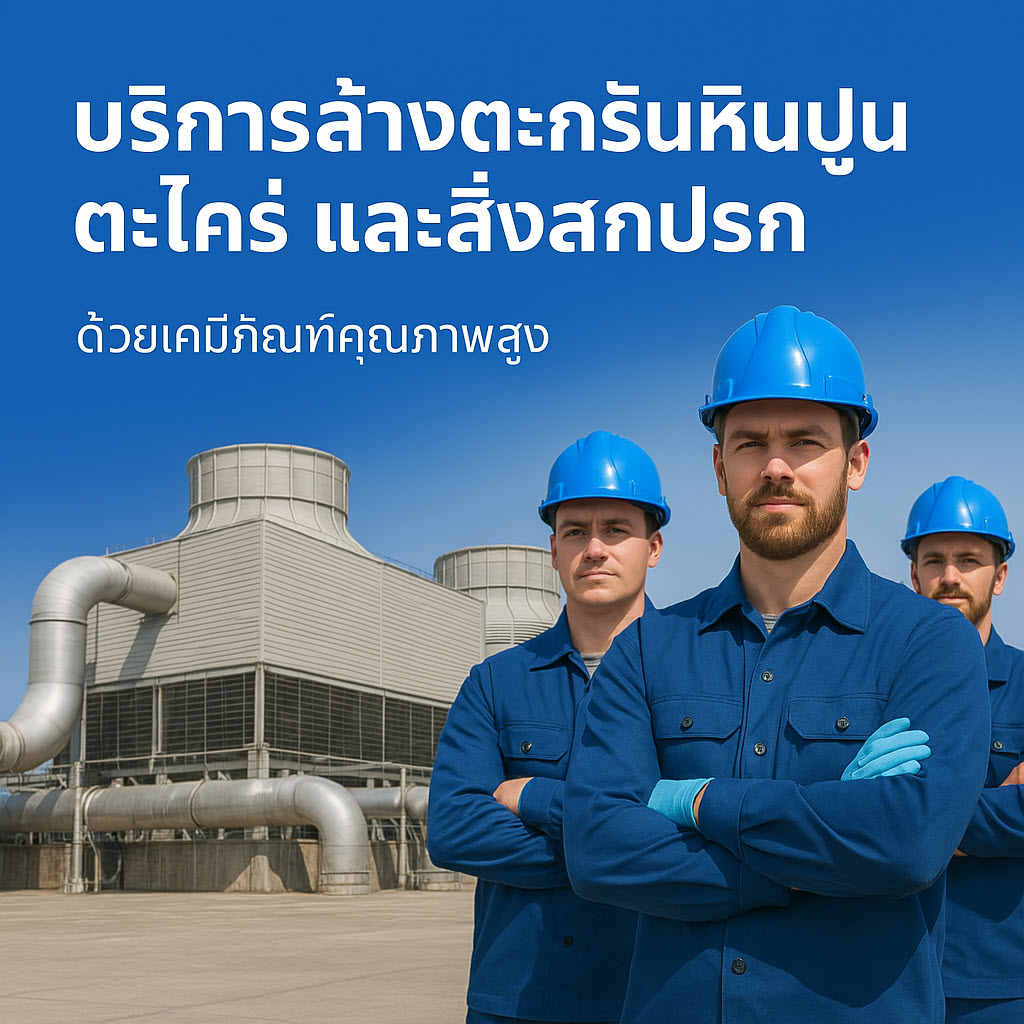 บริการล้างตะกรัน หินปูน ตะไคร่ ภายในโรงงานอุตสาหกรรม จากบริษัท เฟิสท์เฟิร์ม ยูไนเต็ด จำกัด